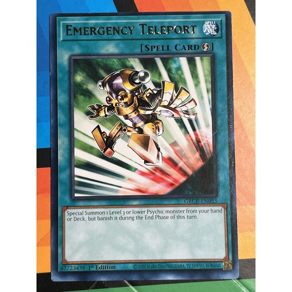 Emergency Teleport (GRCR-EN055) - Rare - 1st Edition Error Miscut